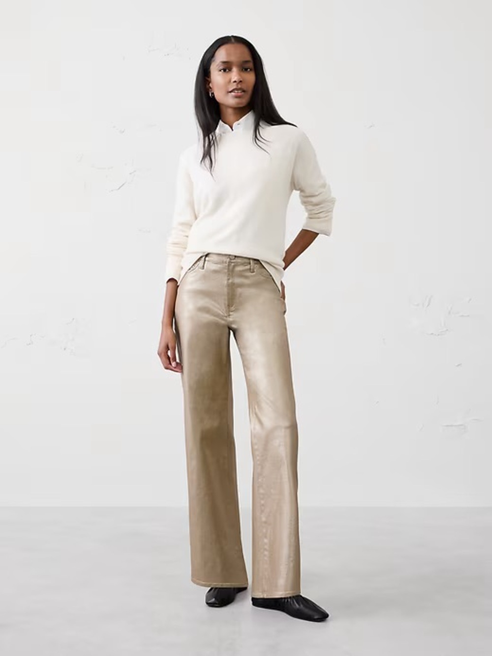 Banana Republic High Rise Straight Metallic Jeans - Picture 7 of 7